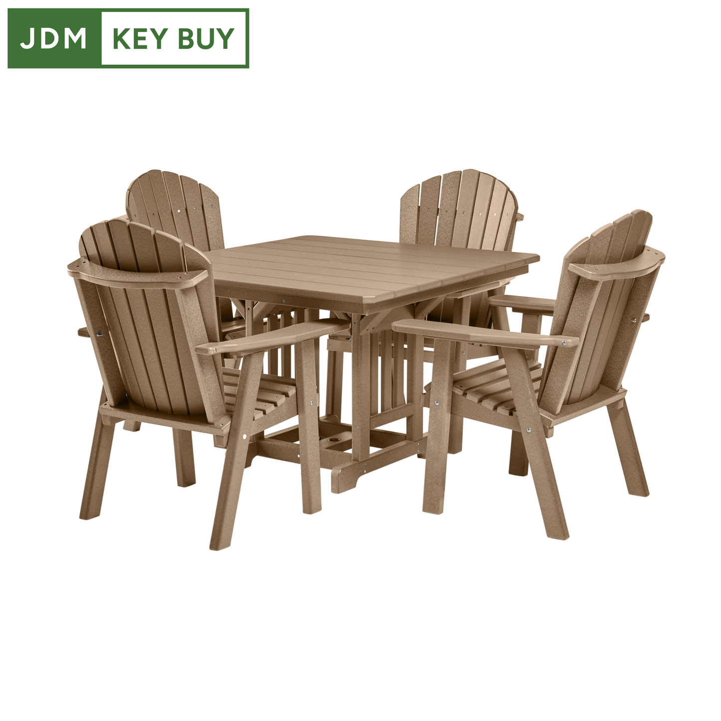 44" Square Outdoor Dining Table Set with Saratoga Chairs