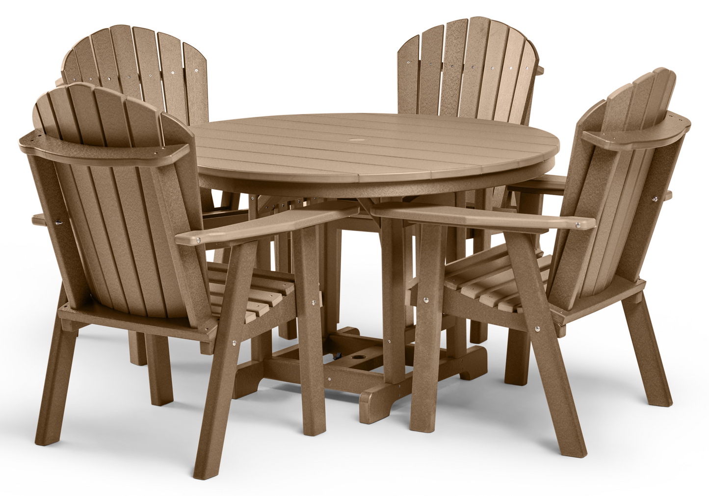 48" Round Outdoor Dining Table Set with Saratoga Chairs