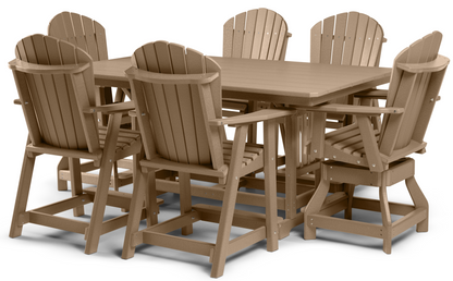 44" X 72" Counter Table Set for 6 with Saratoga Chairs