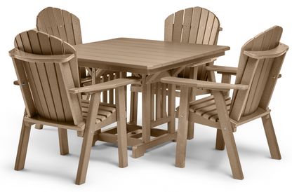 44" Square Outdoor Dining Table Set with Saratoga Chairs