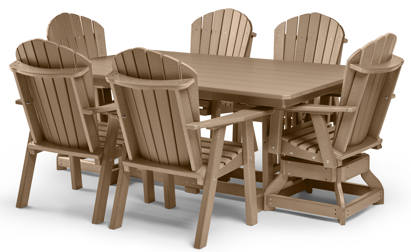 44" X 72" Outdoor Dining Set for 6 with Saratoga Chairs